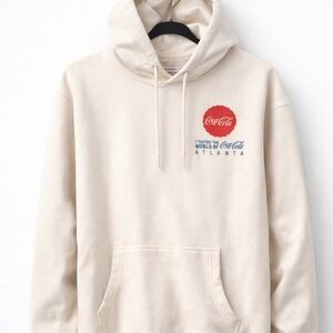 Coca Cola Beige Hoodie with Red Logo
